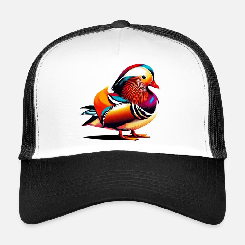 Mandarinente - Trucker Cap - Weiß/Schwarz