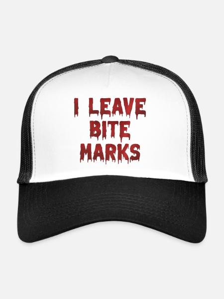Traces de sang de la marque de morsure - Casquette trucker  - blanc/noir - Devant
