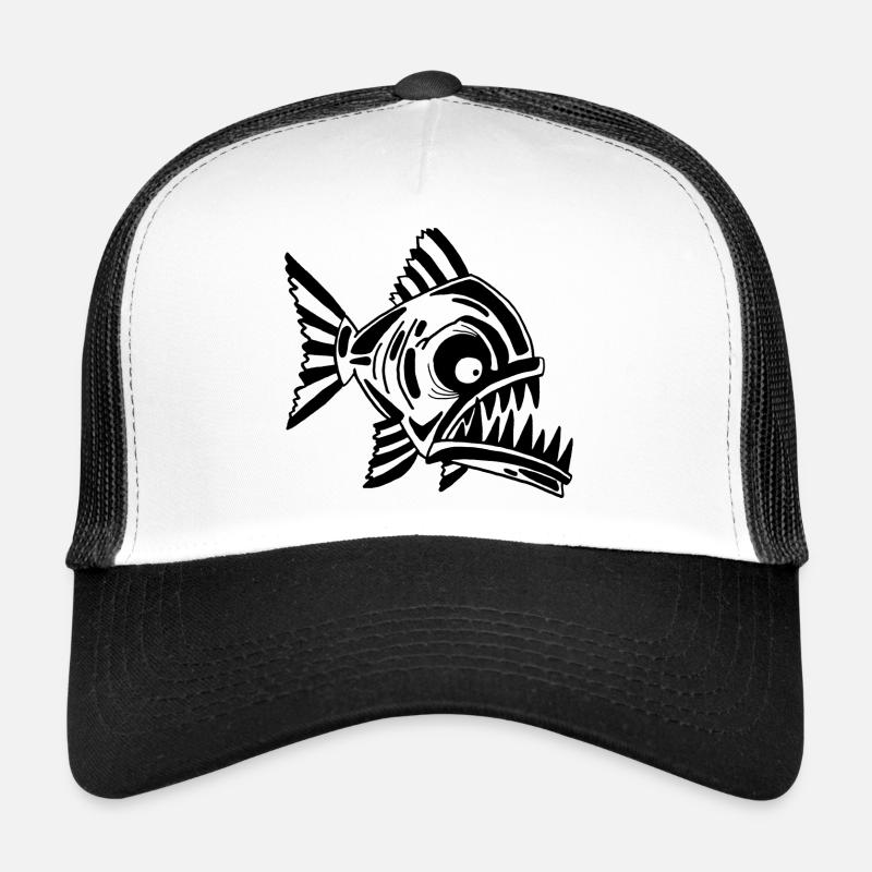 Poisson noir carnivore Casquette trucker 