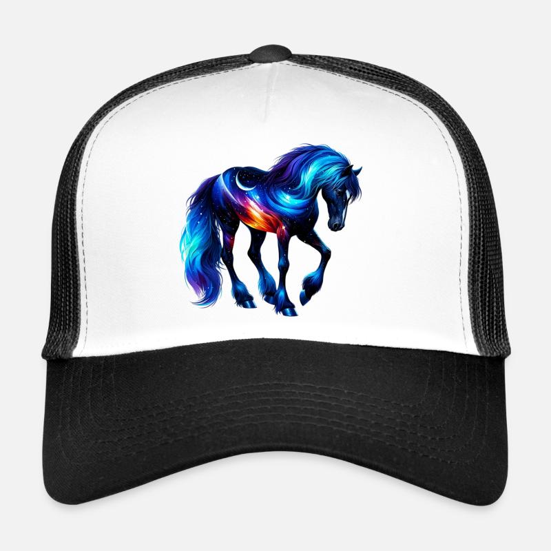 Pferd - Trucker Cap - Weiß/Schwarz