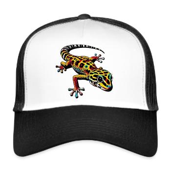 Gecko - Trucker Cap - Weiß/Schwarz - Vorne
