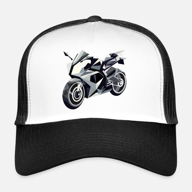 Futuristic motorcycle in geometric design Trucker Cap