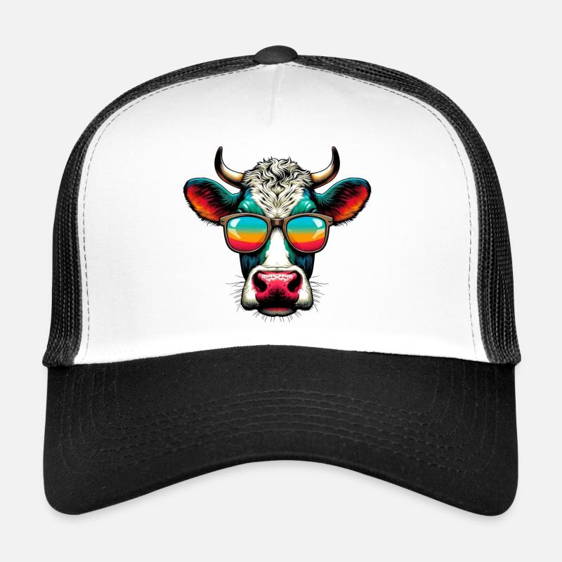 Kuh - Trucker Cap - Weiß/Schwarz