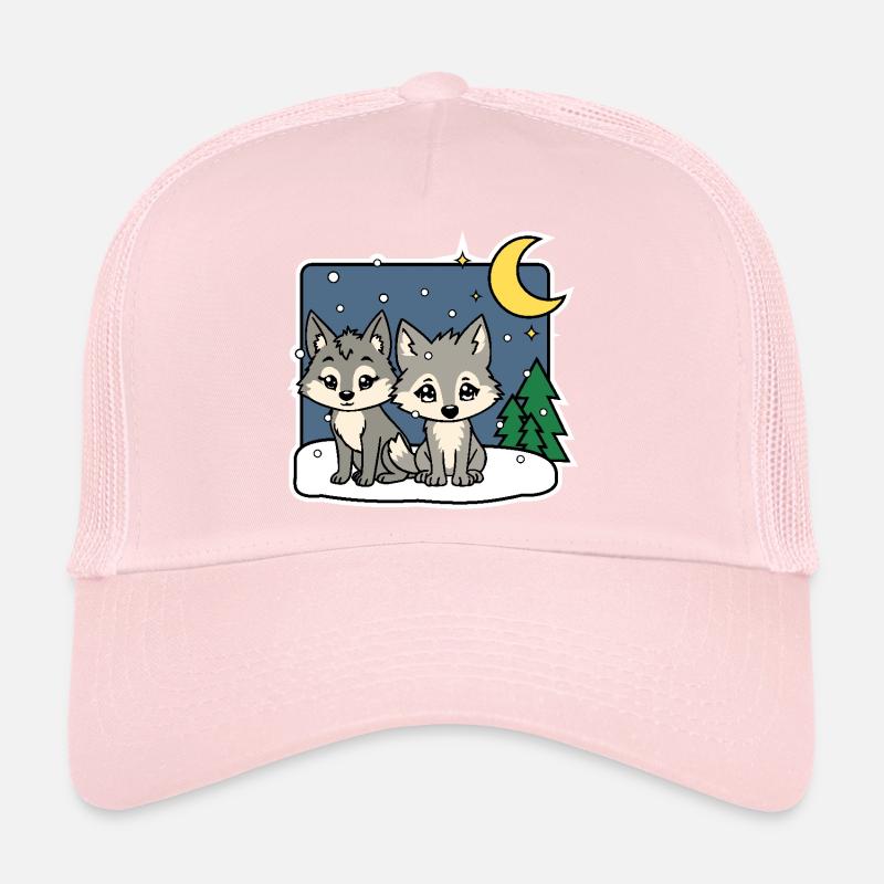 Die beiden niedlichen Wölfe werden eingeschneit Trucker Cap