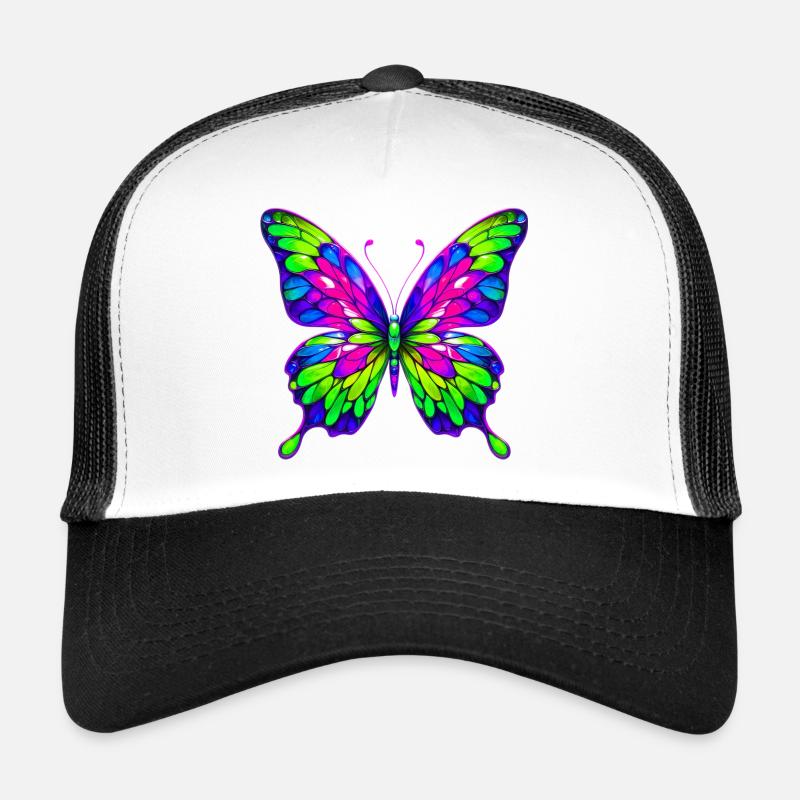 Schmetterling - Trucker Cap - Weiß/Schwarz