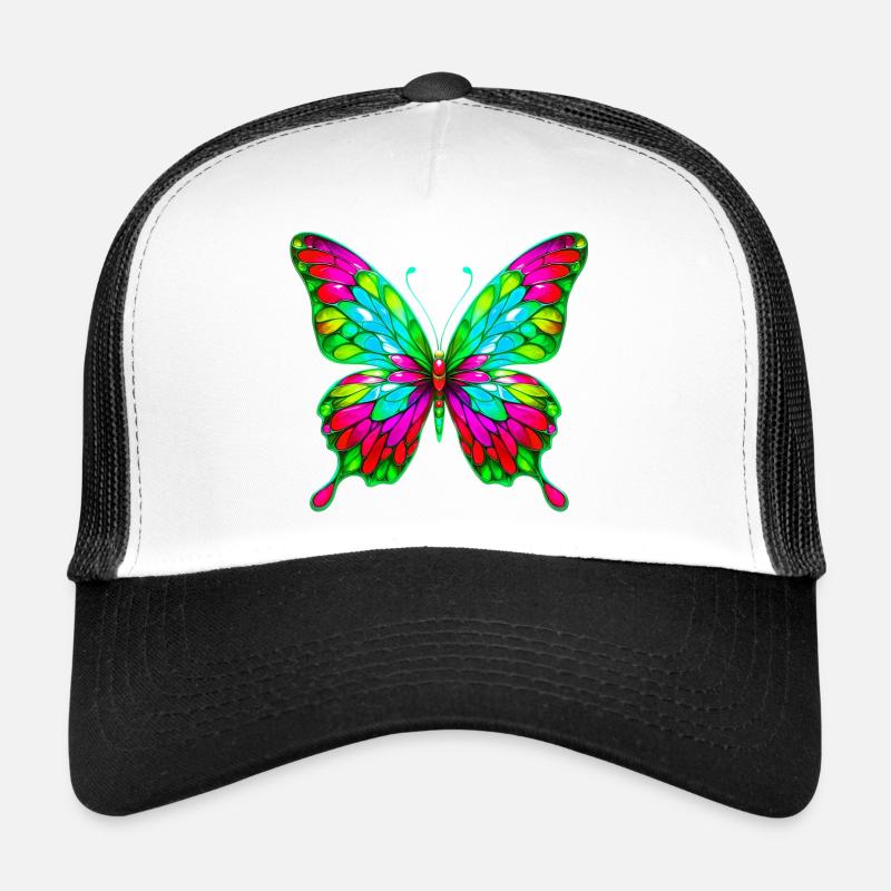 Schmetterling - Trucker Cap - Weiß/Schwarz