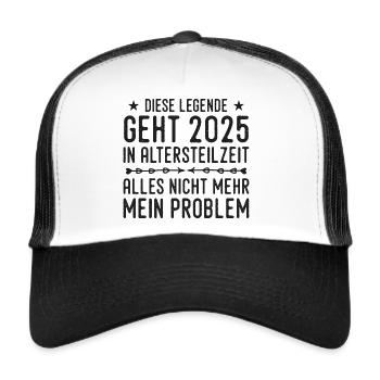 Altersteilzeit 2025 Angehender Ruhestand - Trucker Cap - Weiß/Schwarz - Vorne