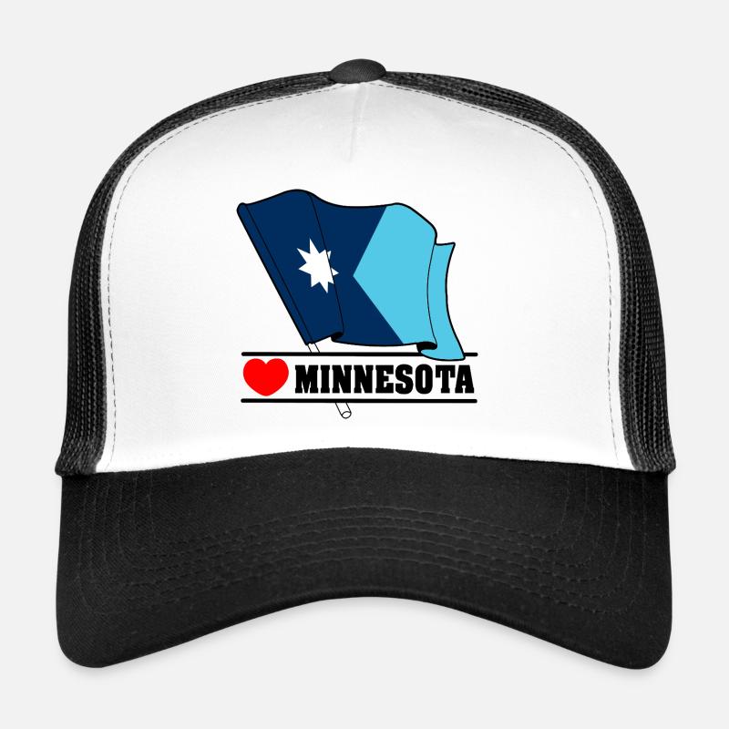 Drapeau Minnesota coeur MINNESOTA Casquette trucker 