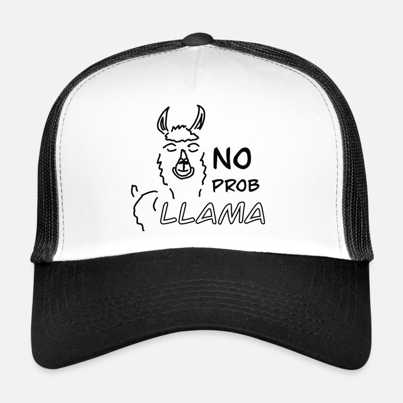 No Prob LLAMA - Trucker Cap - Weiß/Schwarz