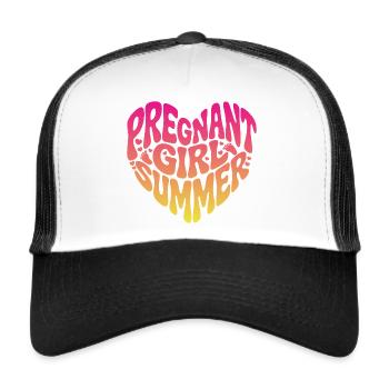 Pregnant Girl Summer - Trucker Cap - Weiß/Schwarz - Vorne