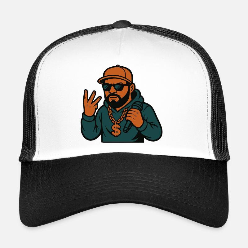 Rappeur – micro à la main, style dans le sang Casquette trucker 