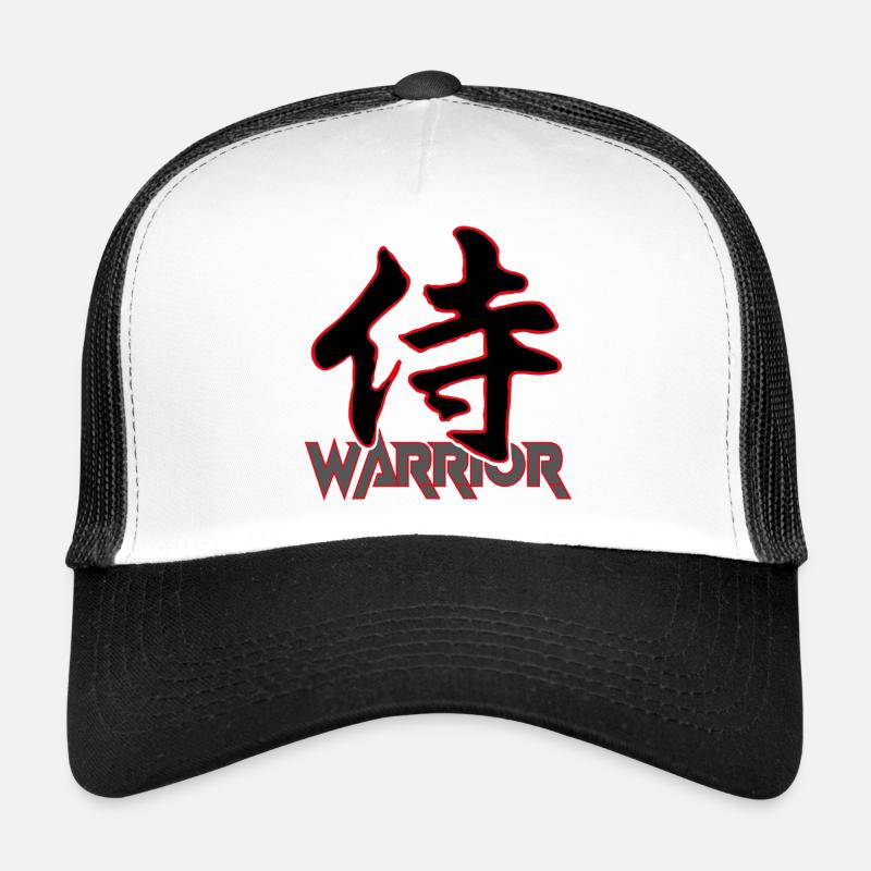 Warrior-Japanese Kanji - Trucker Cap - white/black