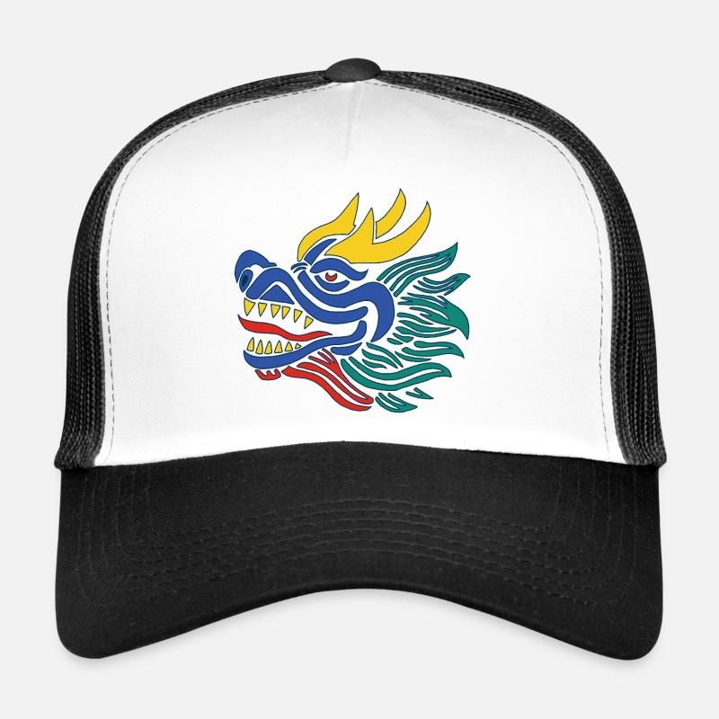 Das Lächeln des blauen chinesischen Drachen Trucker Cap