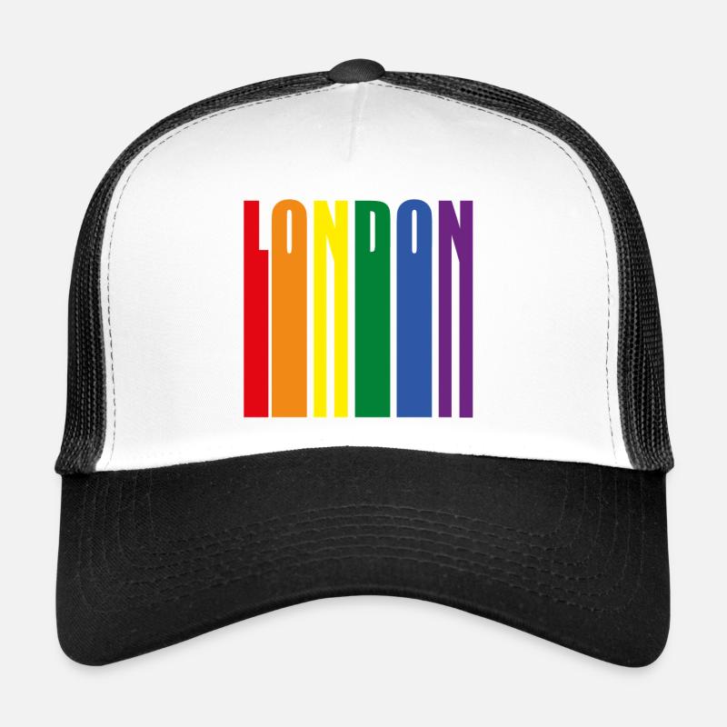 London Rainbow Pride LQBT - Trucker Cap - white/black