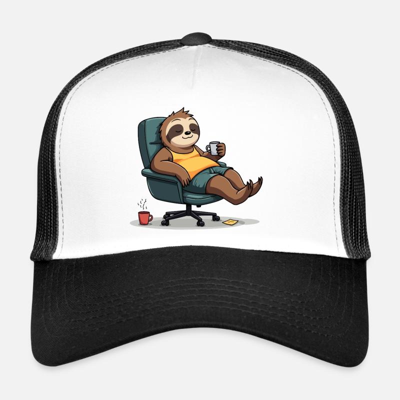 Office? First coffee! – Sloth Style - Trucker Cap - white/black