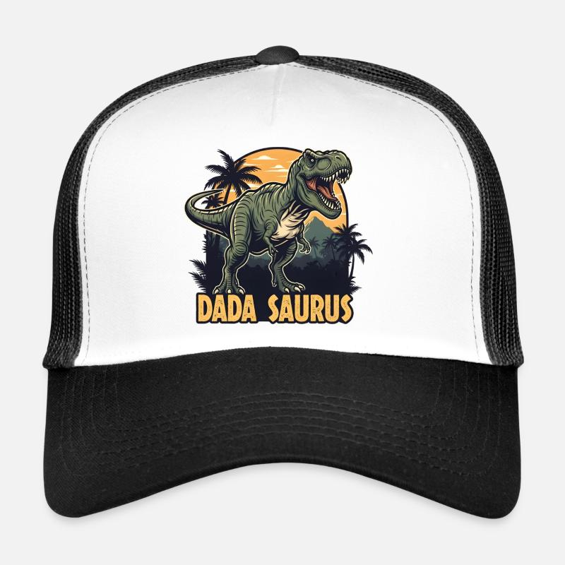 Dada Saurus T-Rex Illustration - Trucker Cap - white/black