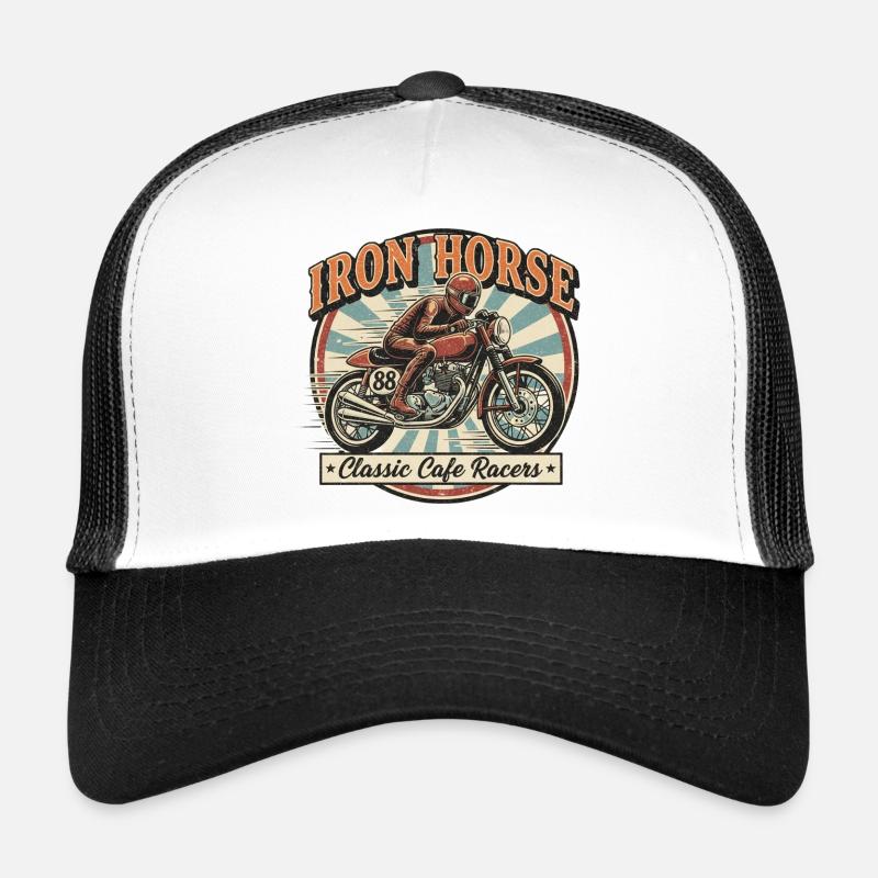 Racer Iron Horse Design Trucker Cap