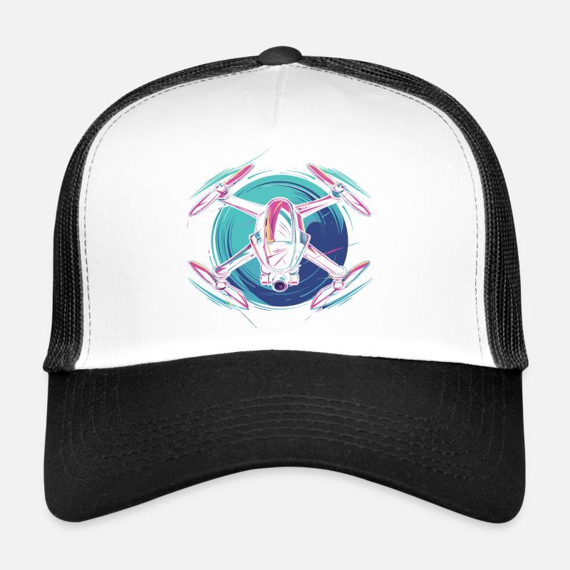 Drone dynamique - Casquette trucker  - blanc/noir