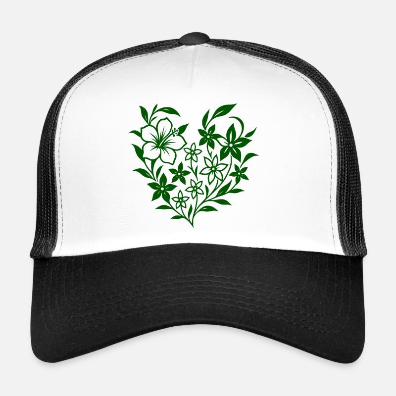 Design floral avec des fleurs dessinées à la main Casquette trucker 
