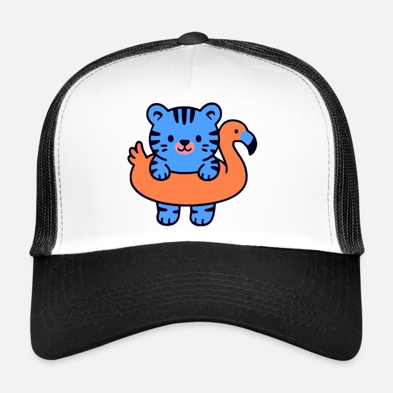 Kleiner schwebender blauer Tiger Trucker Cap