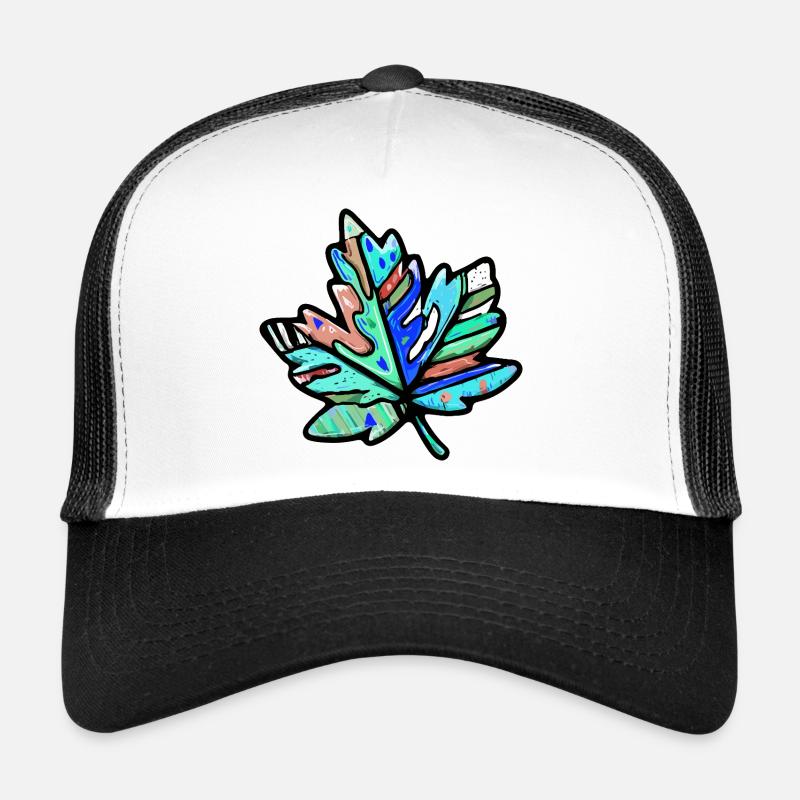 Ahorn Blatt Bunt Symbol Trucker Cap