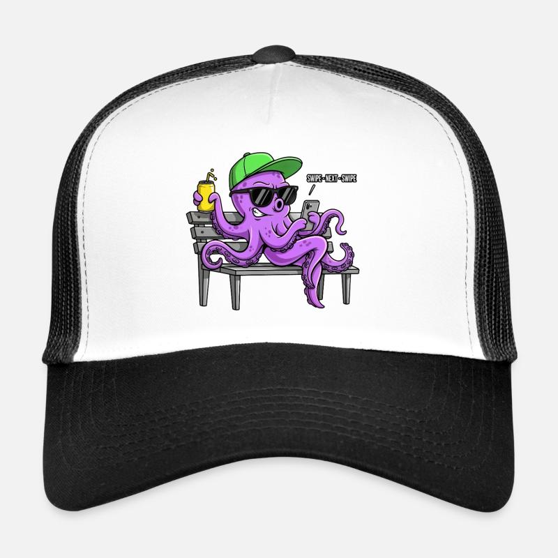 Drôle de pieuvre avec smartphone Casquette trucker 