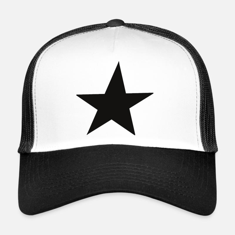 Étoile noire minimaliste - Dessinée à la main Casquette trucker 