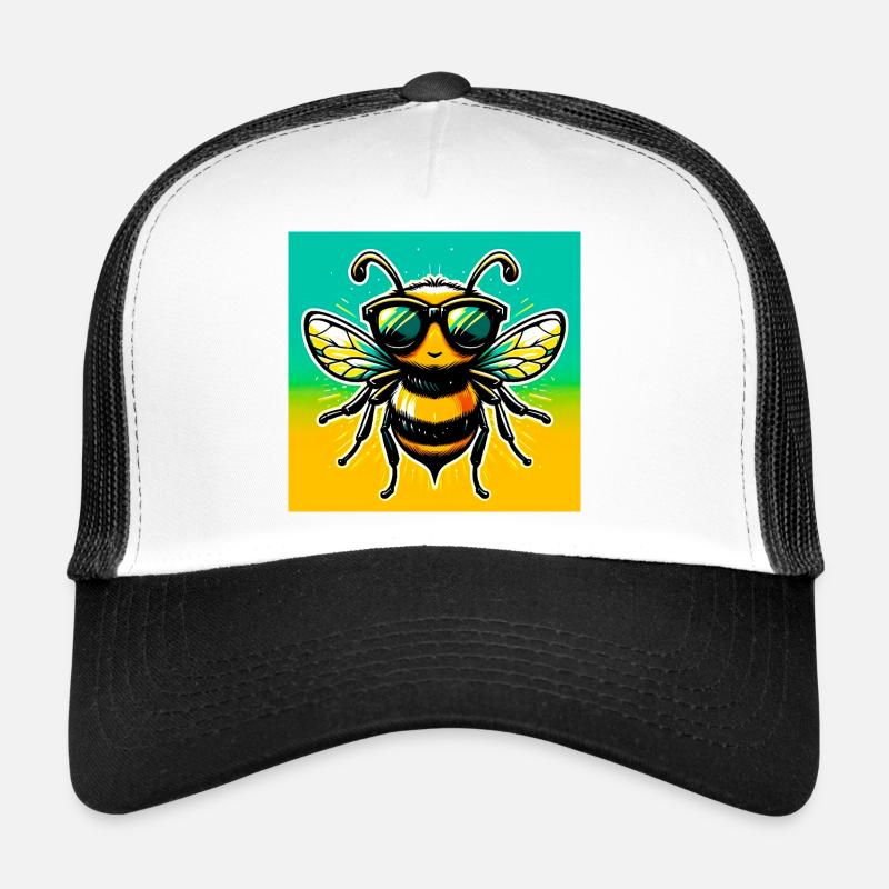 abeille - Casquette trucker  - blanc/noir