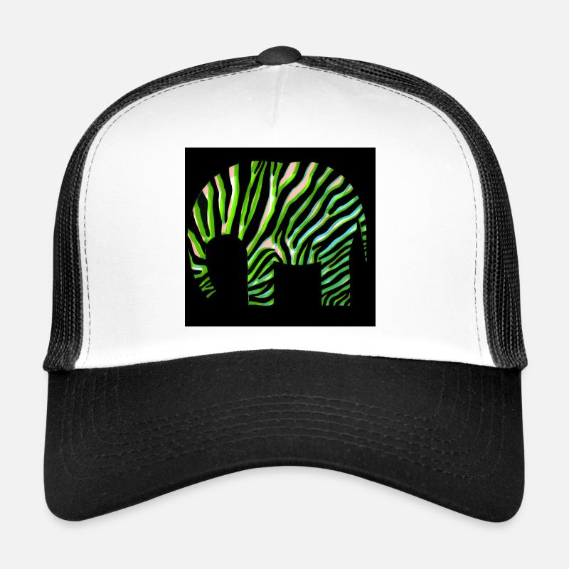 Green Zebra Print Abstract Design Trucker Cap
