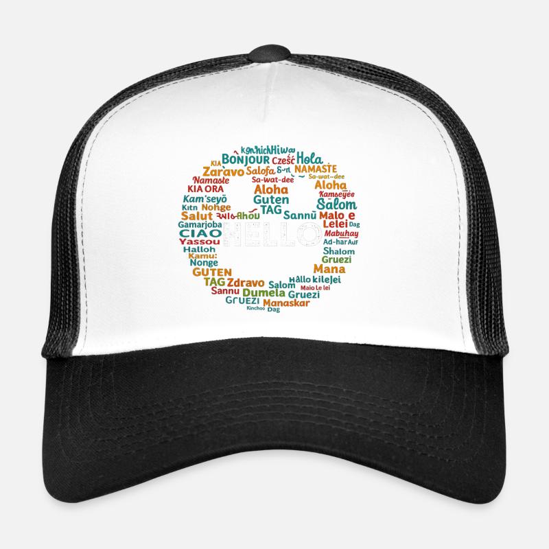 Commencez par Hello Different World Language Learning Casquette trucker 