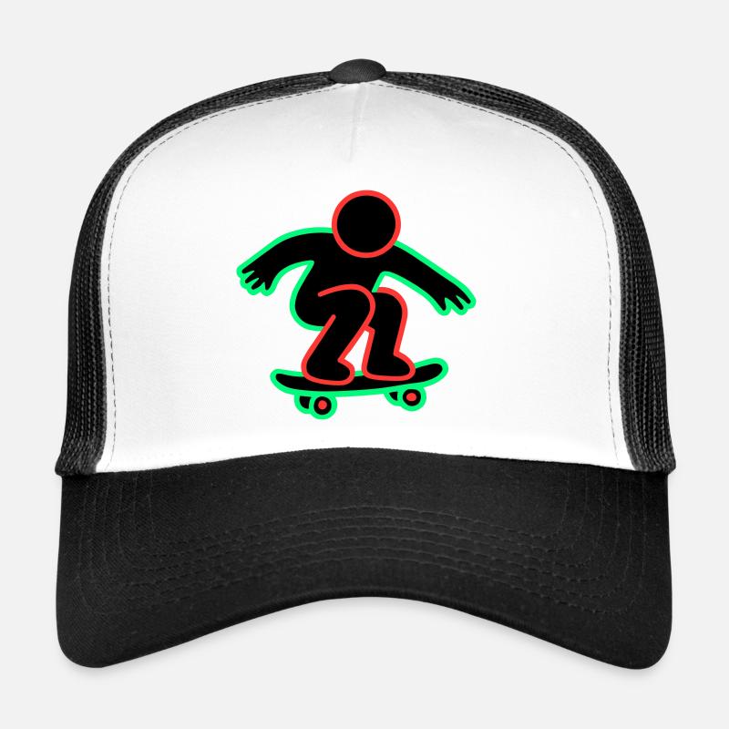Neon Skateboarder Linienkunst Trucker Cap