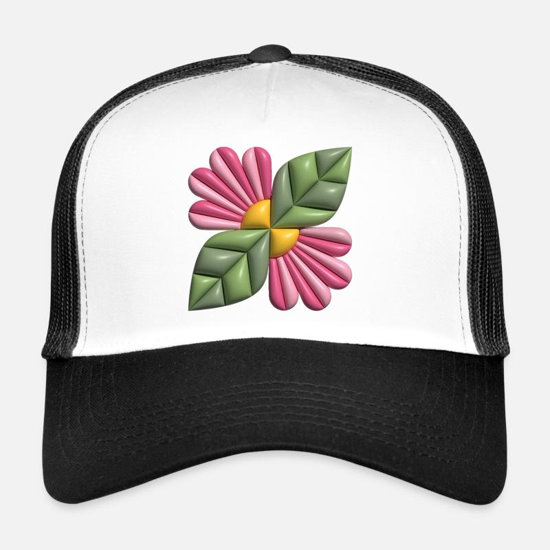 3d-Blumenquadrat Trucker Cap