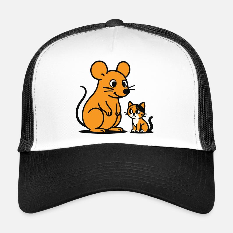Cuddly Mouse and Kitten Duo Trucker Cap