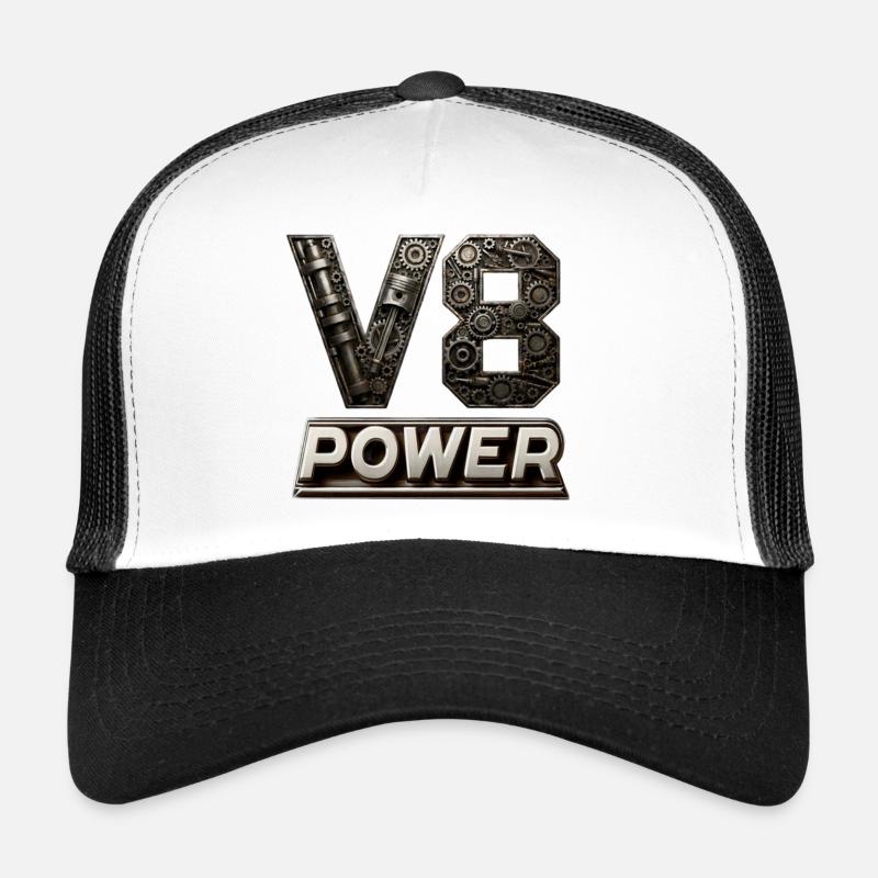 V8 Power - Trucker Cap - white/black