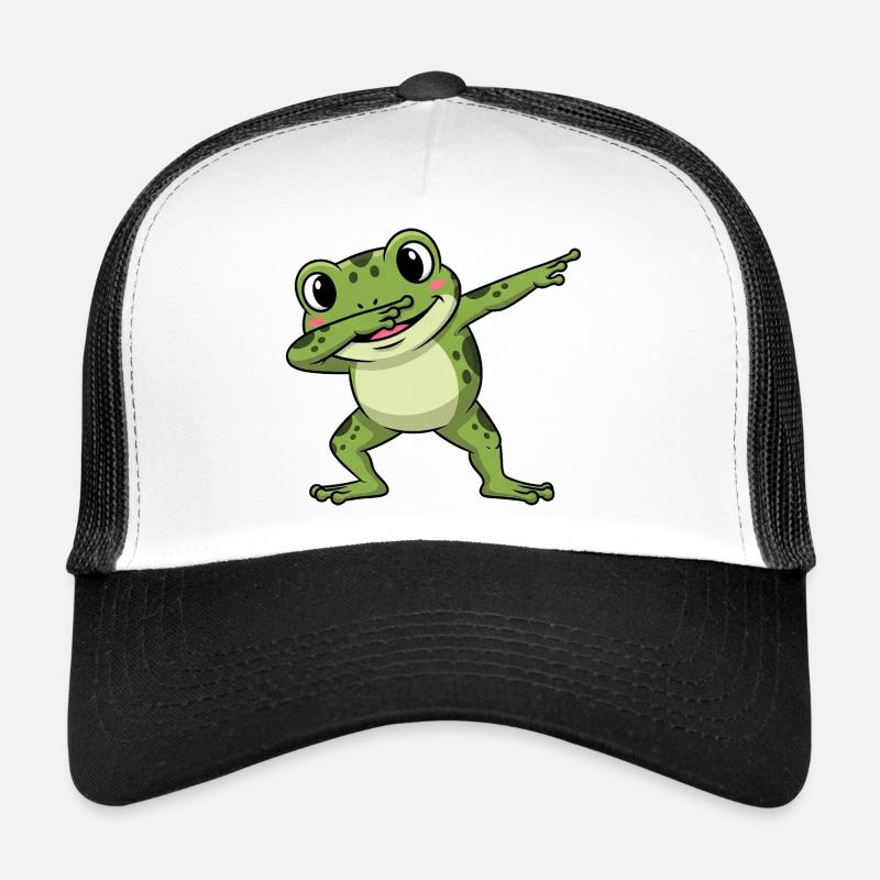 mignon grenouille crapaud crapaud crapaud dessin animé pour enfants - Casquette trucker  - blanc/noir