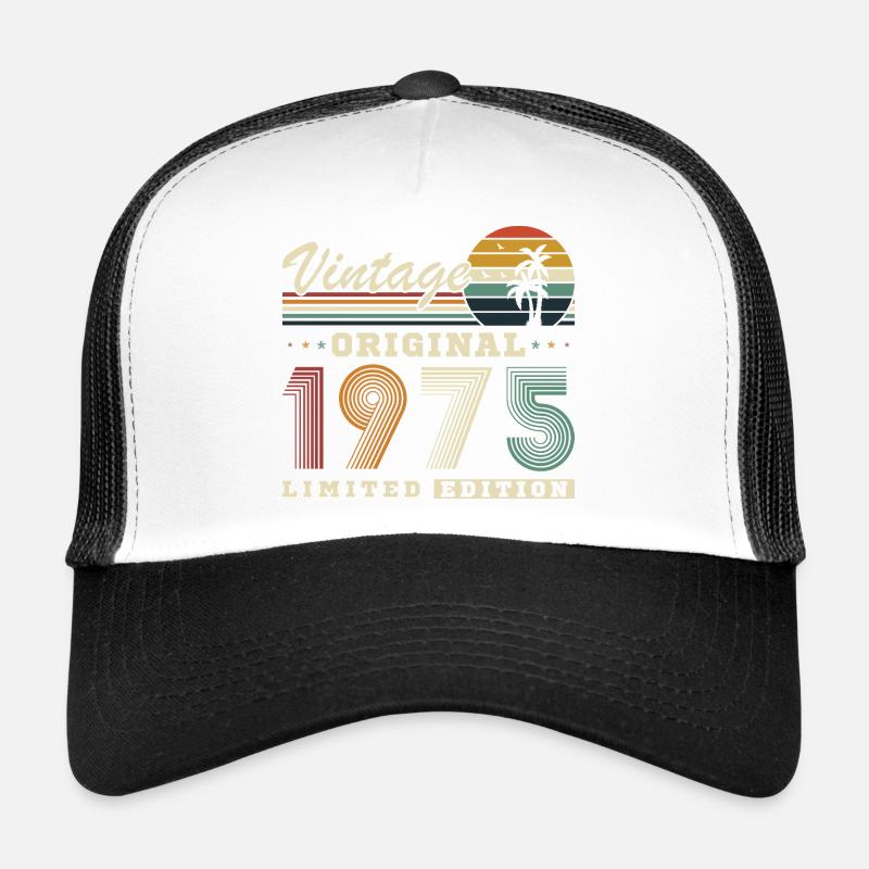 1975 Vintage Retro Geburtstagsgeschenk - Trucker Cap - Weiß/Schwarz