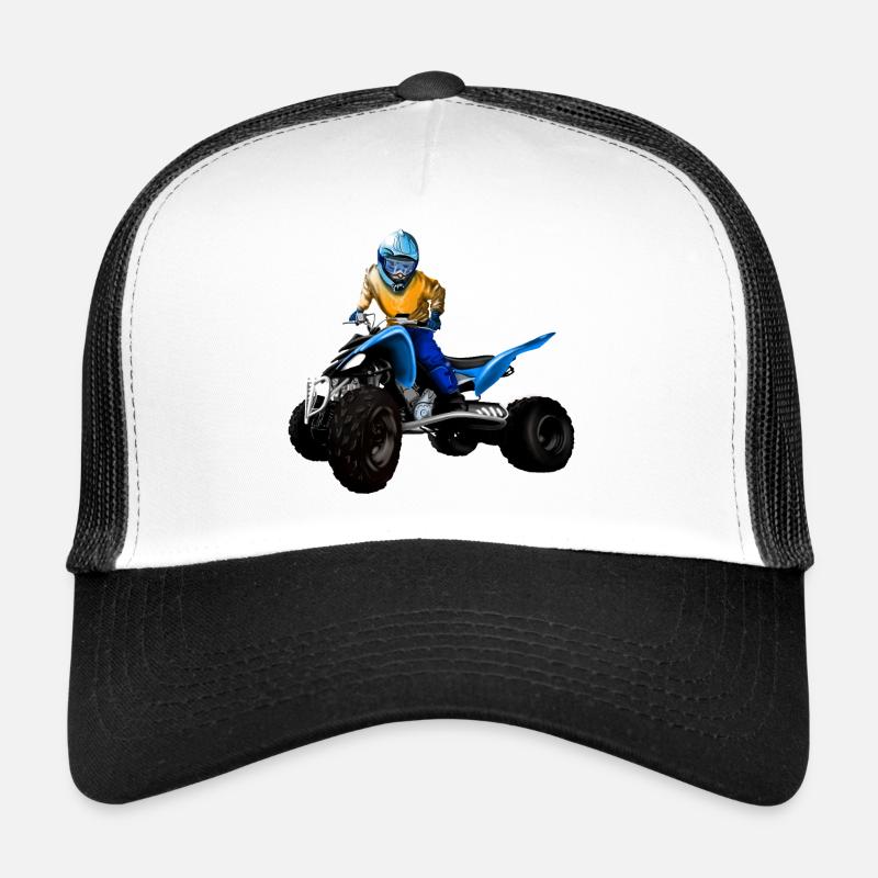 Quad Action Driver in Yellow Blue Trucker Cap