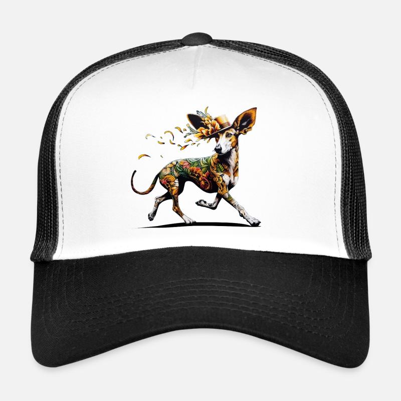 Flower podenco - Trucker Cap - white/black
