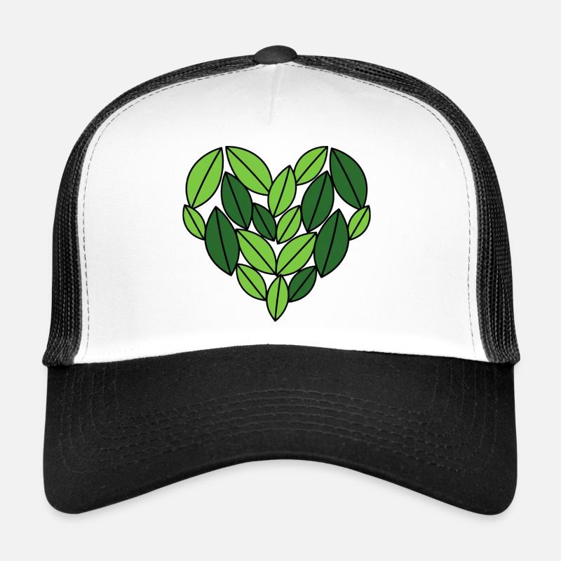 Leaf Heart Nature Design Trucker Cap