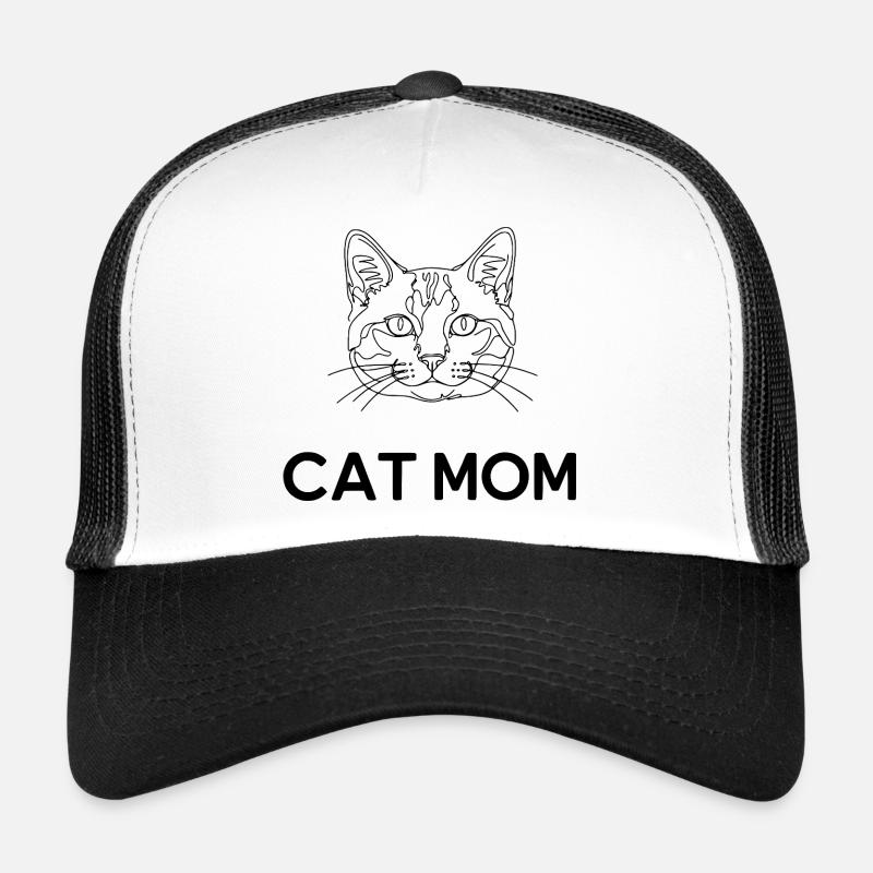 Maman chat – Dessin au trait de chat minimaliste Casquette trucker 