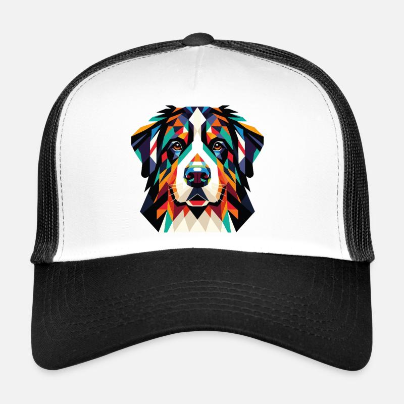 Chien prisme géométrique – Visage coloré Casquette trucker 