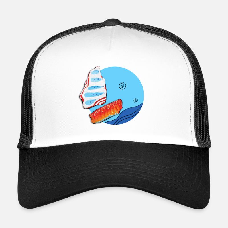 Segelboot - Trucker Cap - Weiß/Schwarz