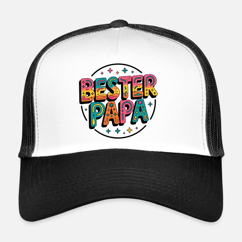 Bester Papa bunte Retro-Schrift Trucker Cap