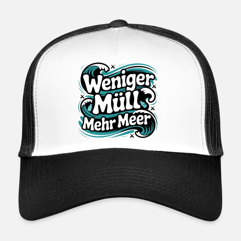 Less Waste More Sea Saying Environment Marine Conservation Trucker Cap