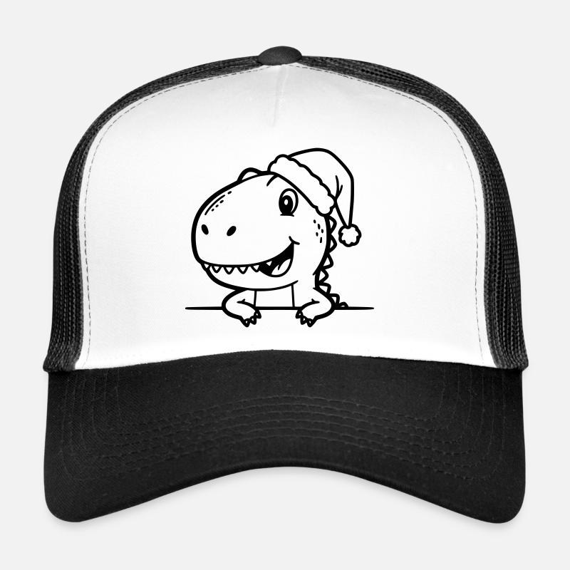 Mignon dinosaure de dessins animés avec un chapeau de Père Noël Casquette trucker 