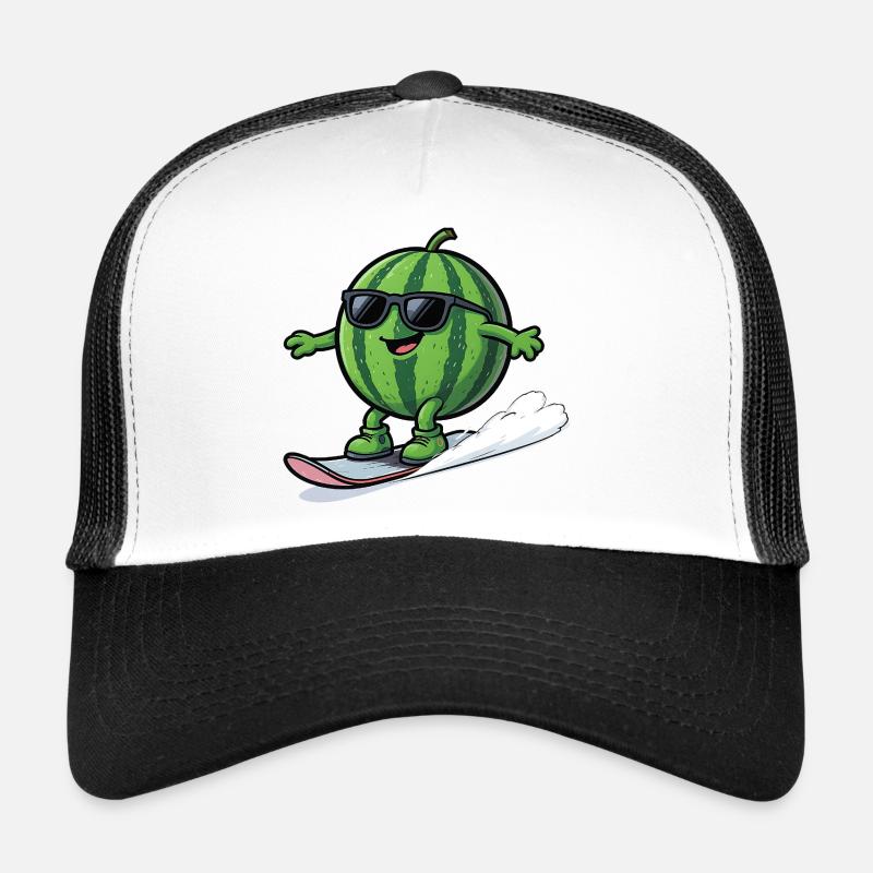 Snowboard pastèque avec des lunettes de soleil Casquette trucker 