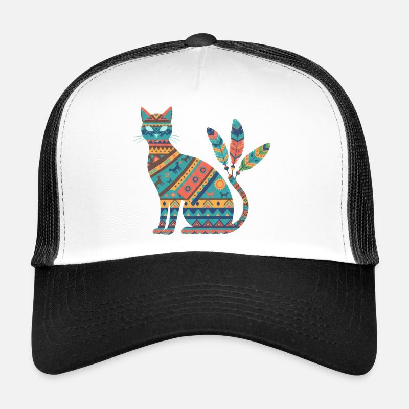Native AmeriCan Purr-oud Cat lover texture tribal Trucker Cap