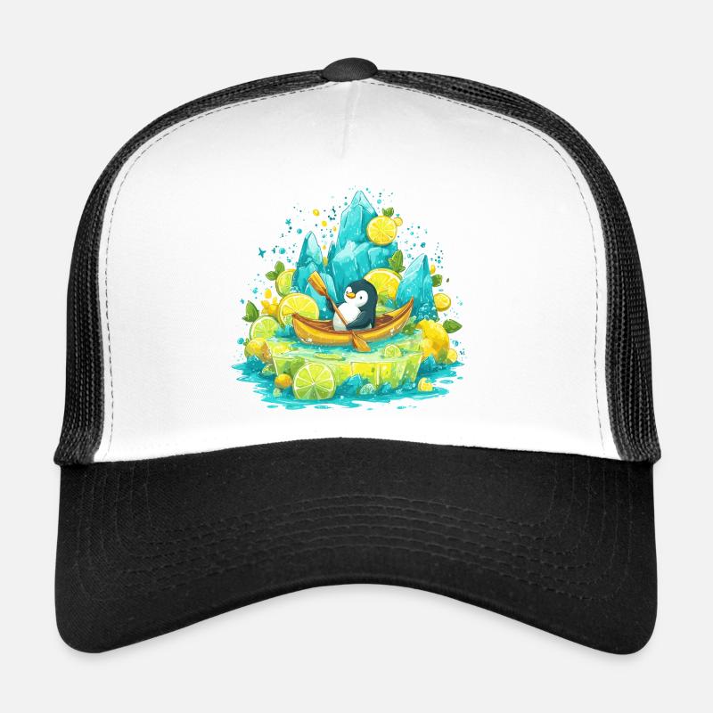 Pingouin dans le bateau de l’île Lemon Casquette trucker 