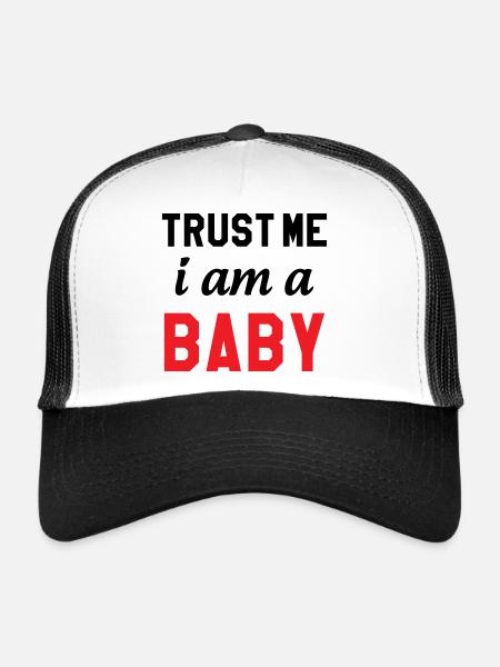 Trust Me I Am a Baby - Trucker Cap - white/black - Front