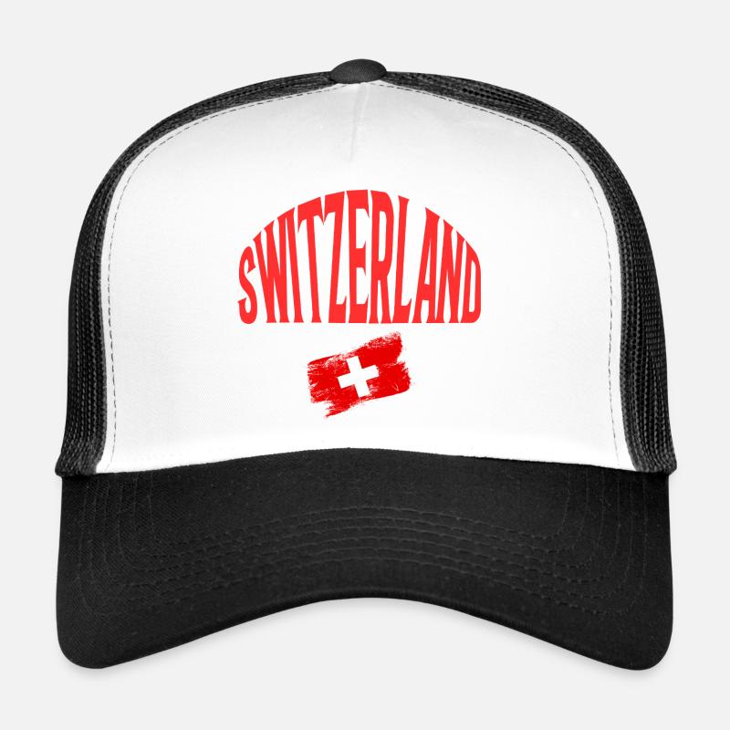 Switzerland - Trucker Cap - Weiß/Schwarz
